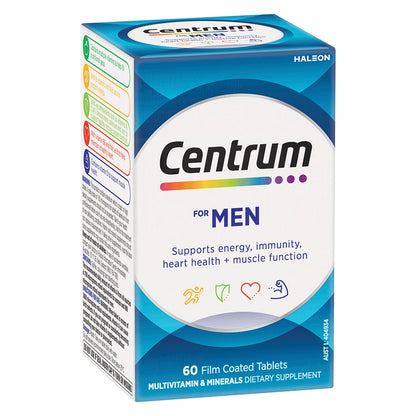 Centrum Men Multivitamin 120 Tablets, Supports Energy & Immunity