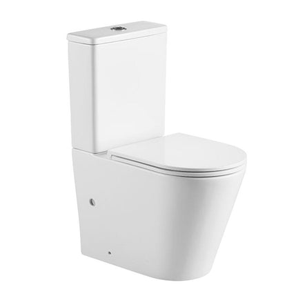 Mercio Pani Back-to-Wall Toilet Suite 4 Star WELS Rimless Flush Gloss White