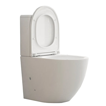 Mercio Pani Back-to-Wall Toilet Suite 4 Star WELS Rimless Flush Gloss White