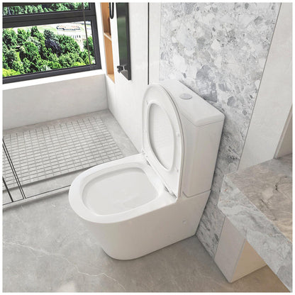Mercio Pani Back-to-Wall Toilet Suite 4 Star WELS Rimless Flush Gloss White