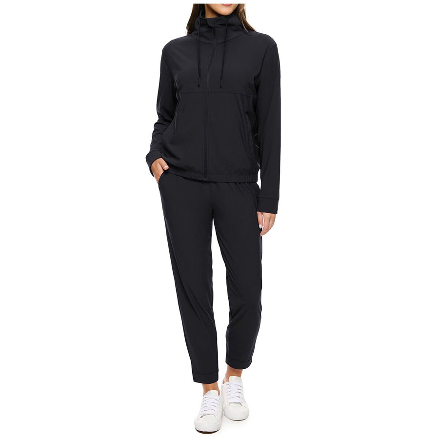 Kirkland Signature Ladies' Active Zip Jacket Black, 4-Way Stretch, Moisture-Wicking, Quick-Dry - SuperSaverAU - view 1