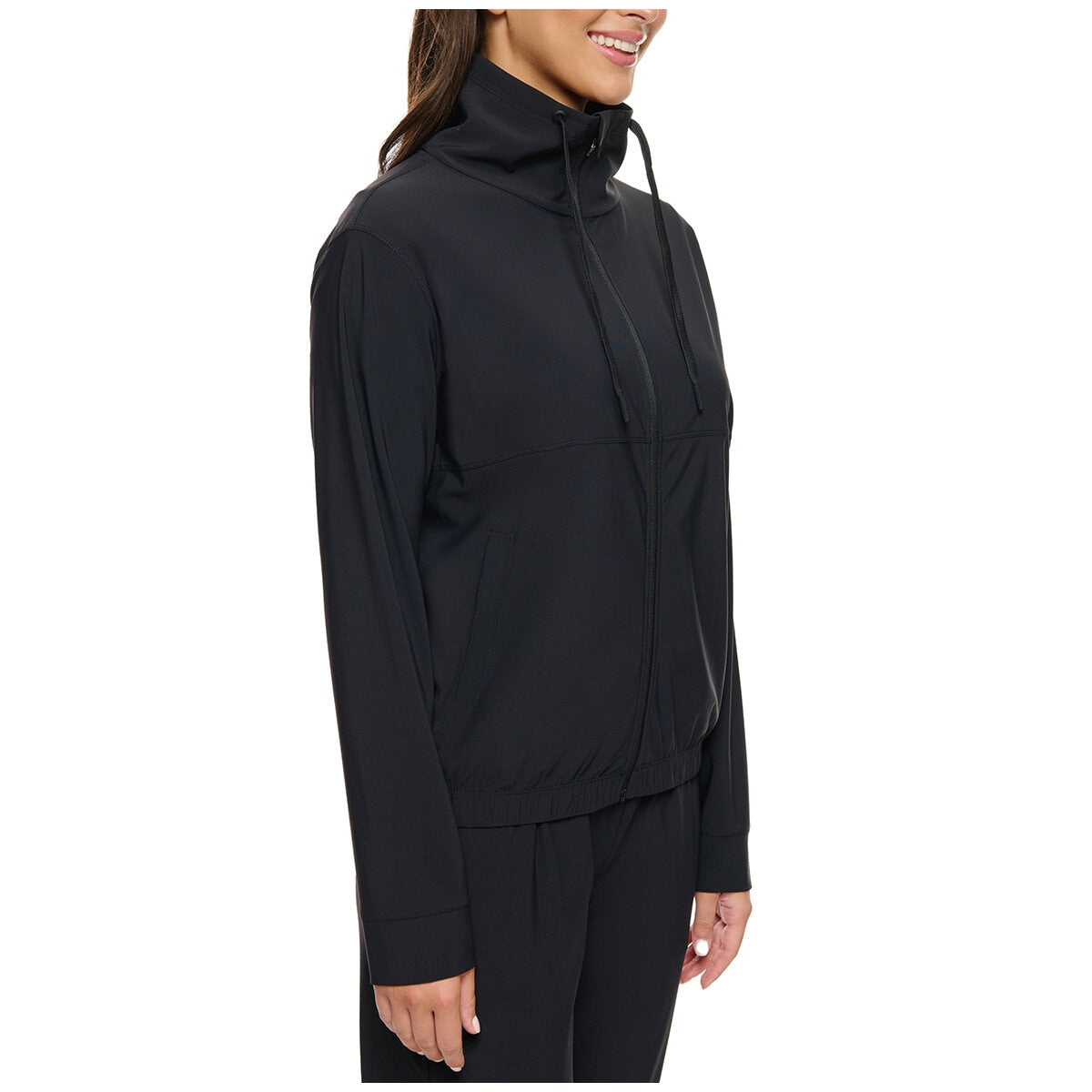 Kirkland Signature Ladies' Active Zip Jacket Black, 4-Way Stretch, Moisture-Wicking, Quick-Dry