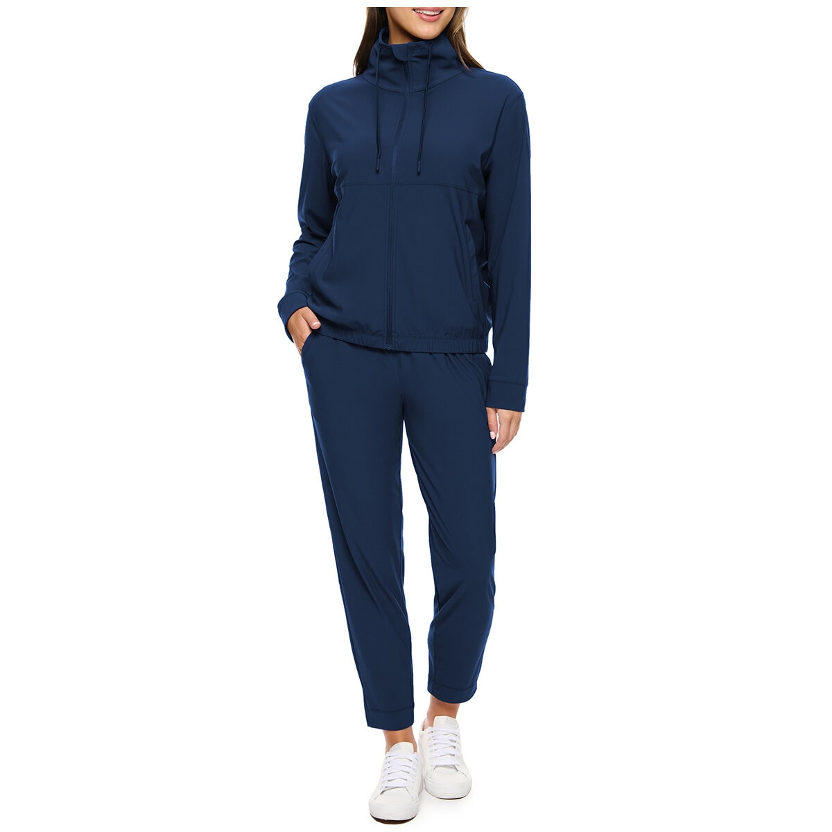 Kirkland Signature Ladies Active Zip Jacket Total Eclipse, 4-Way Stretch, Moisture-Wicking
