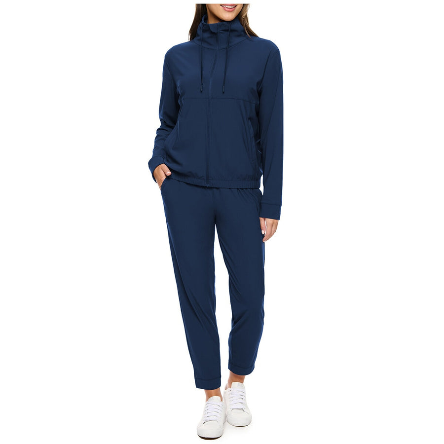Kirkland Signature Ladies Active Zip Jacket Total Eclipse, 4-Way Stretch, Moisture-Wicking - SuperSaverAU - view 1