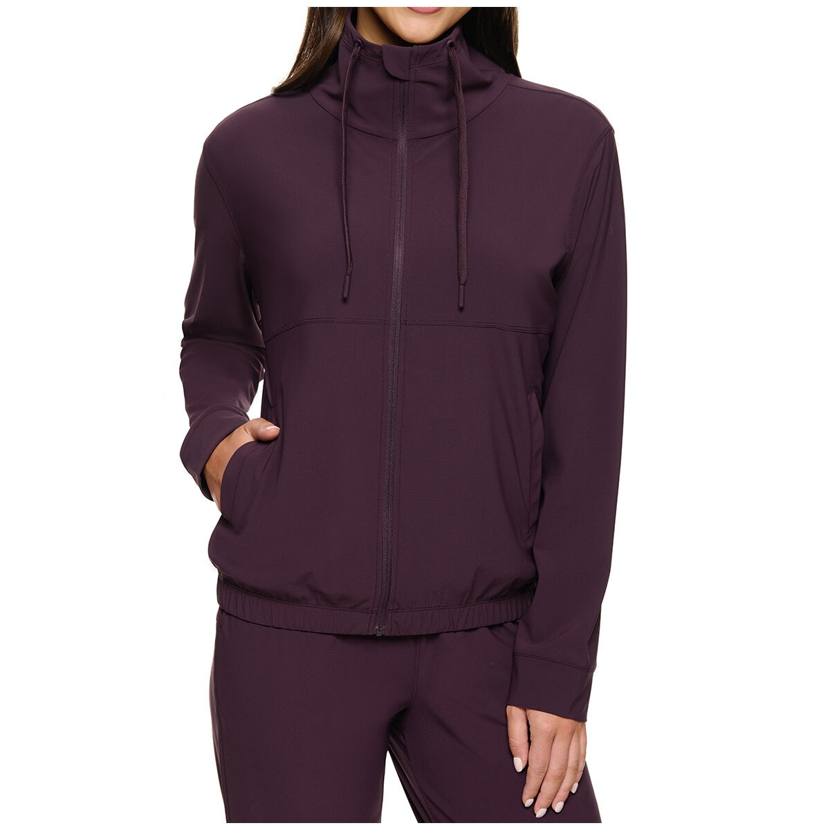 Kirkland Signature Ladies Active Zip Jacket Prune, 4-Way Stretch, Moisture-Wicking