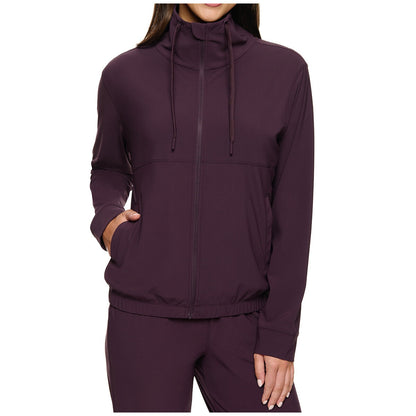 Kirkland Signature Ladies Active Zip Jacket Prune, 4-Way Stretch, Moisture-Wicking