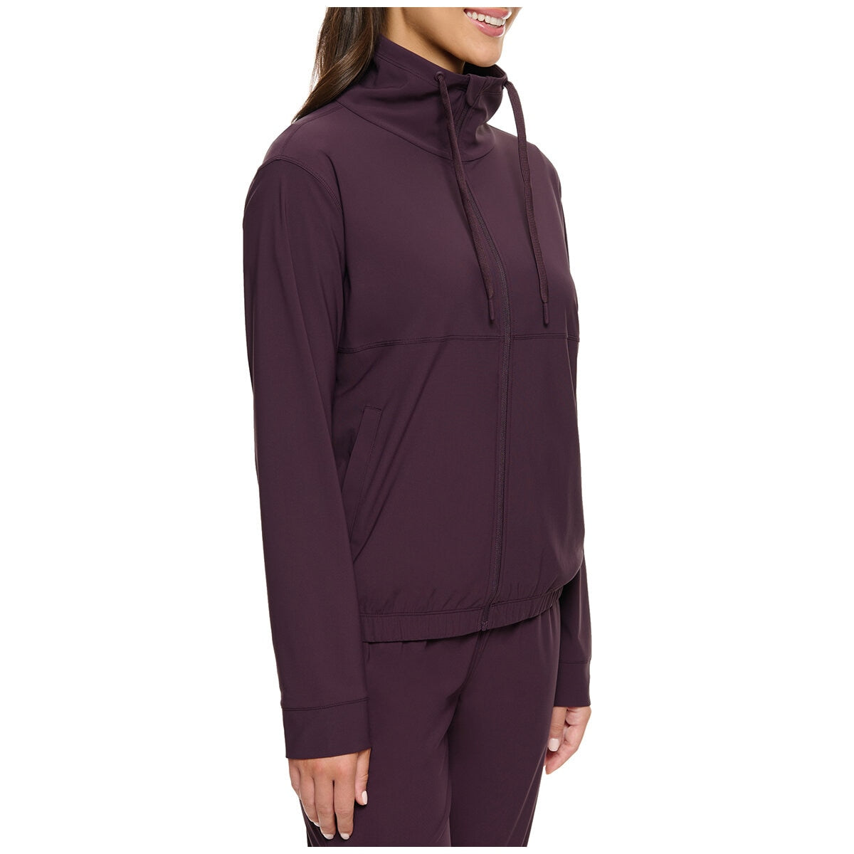 Kirkland Signature Ladies Active Zip Jacket Prune, 4-Way Stretch, Moisture-Wicking