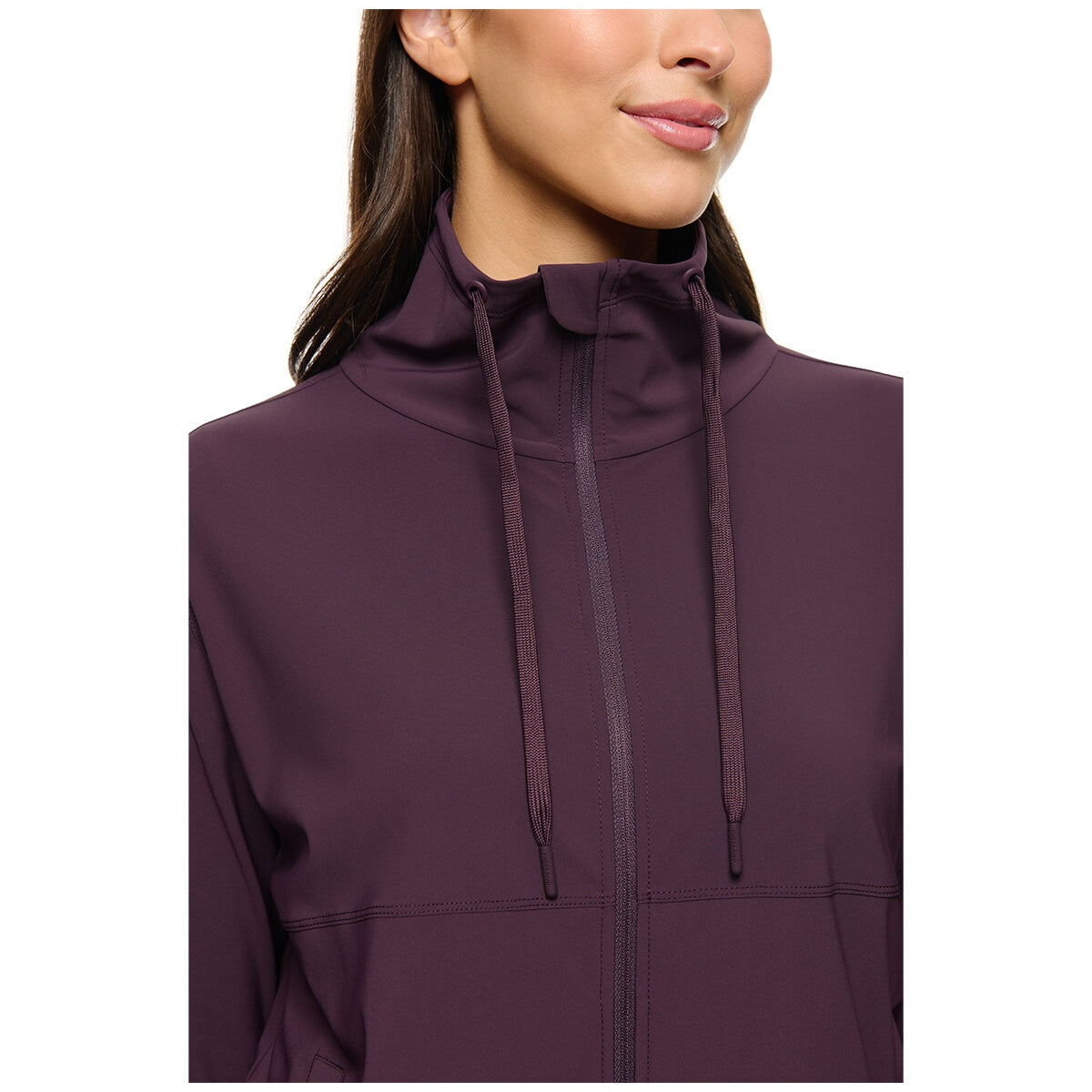 Kirkland Signature Ladies Active Zip Jacket Prune, 4-Way Stretch, Moisture-Wicking