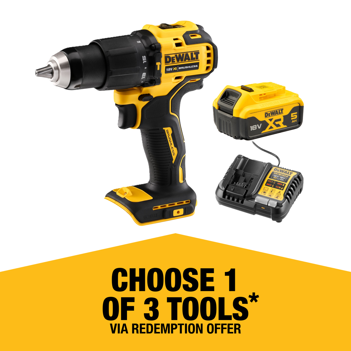 Dewalt Hammer Drill Driver - 18V - Li-Ion - Brushless Technology - SuperSaverAU - view 1
