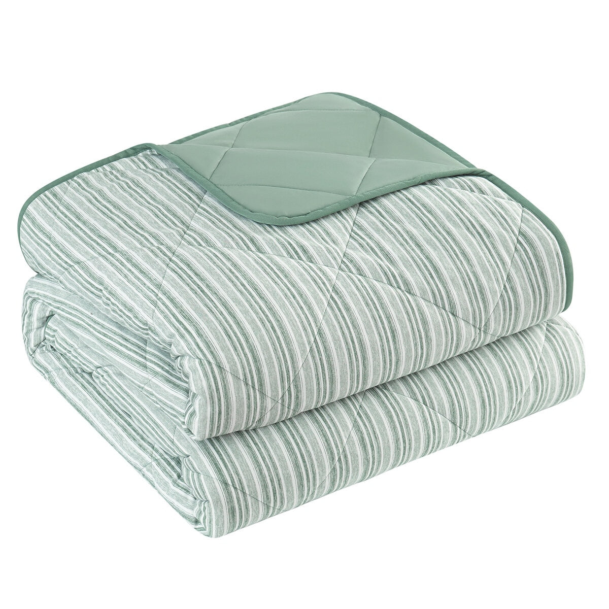 Pem America King Cooling Blanket Green - Soft Jersey, Reversible, Machine Washable
