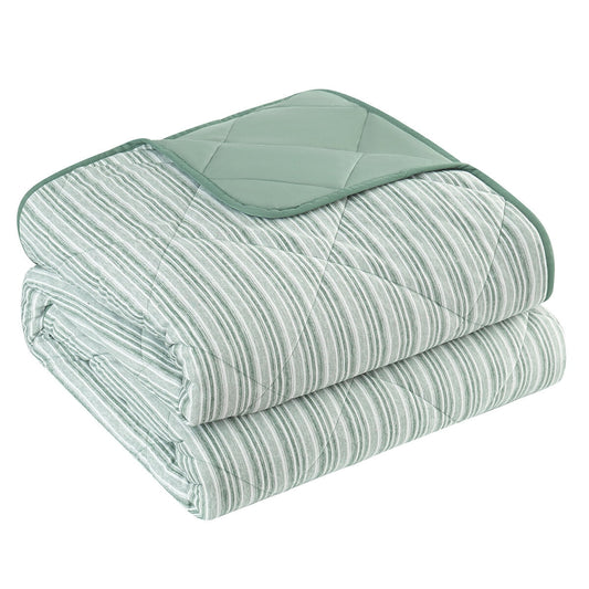 Pem America King Cooling Blanket Green - Soft Jersey, Reversible, Machine Washable