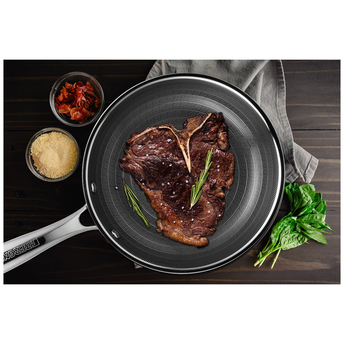 Bergner Giro Cera Tech Frypan Set 24cm & 28cm, Induction Safe, Non-Stick, BG-32633-BK