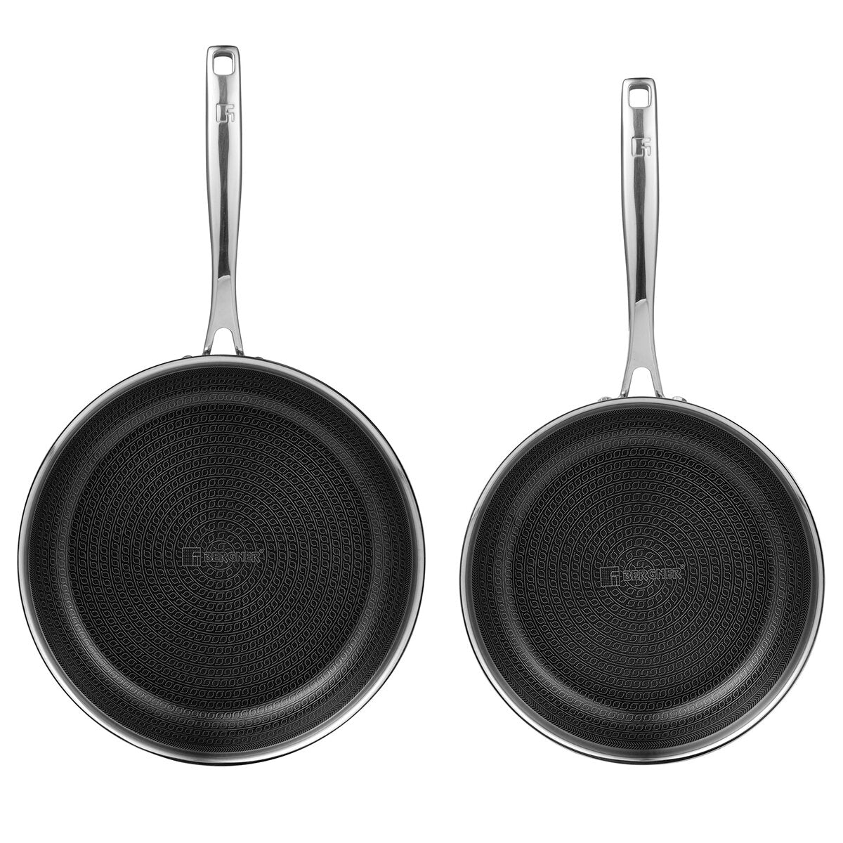 Bergner Giro Cera Tech Frypan Set 24cm & 28cm, Induction Safe, Non-Stick, BG-32633-BK