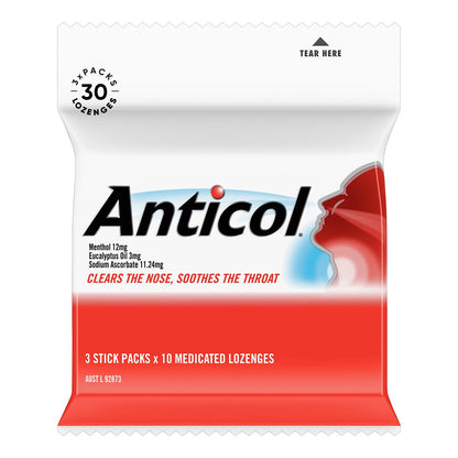 Anticol Throat Lozenge 9x30 Pack, Fast Relief, Vitamin C, Model 12244366