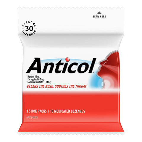 Anticol Throat Lozenge 9x30 Pack, Fast Relief, Vitamin C, Model 12244366 - SuperSaverAU - view 1