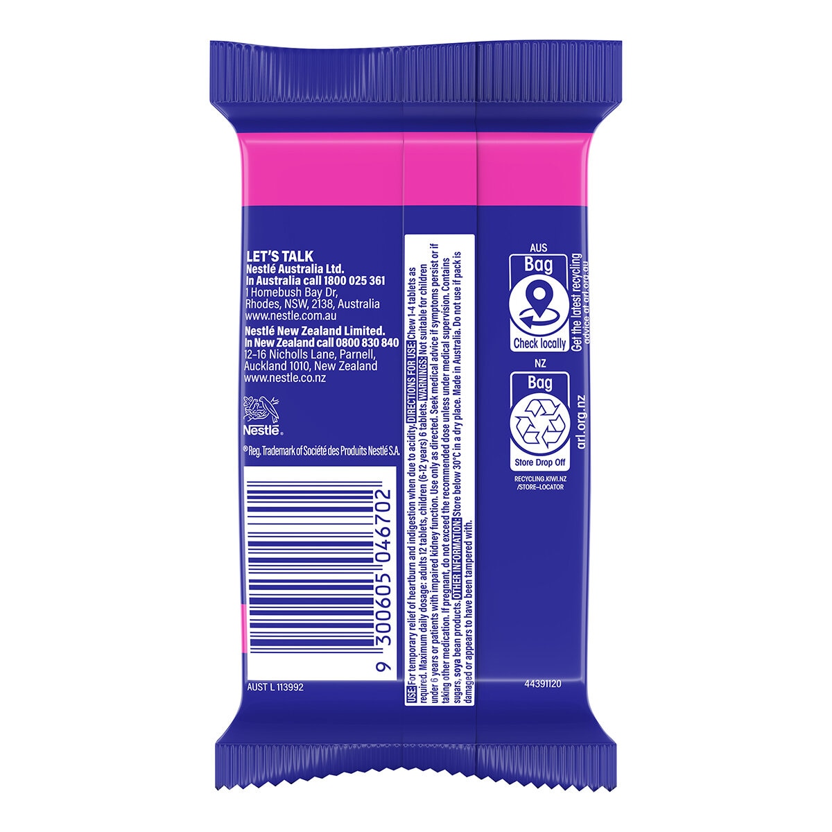 Quick-Eze Chewy Berry Antacid 6x24 Pack - Fast Heartburn Relief, Model 12205207