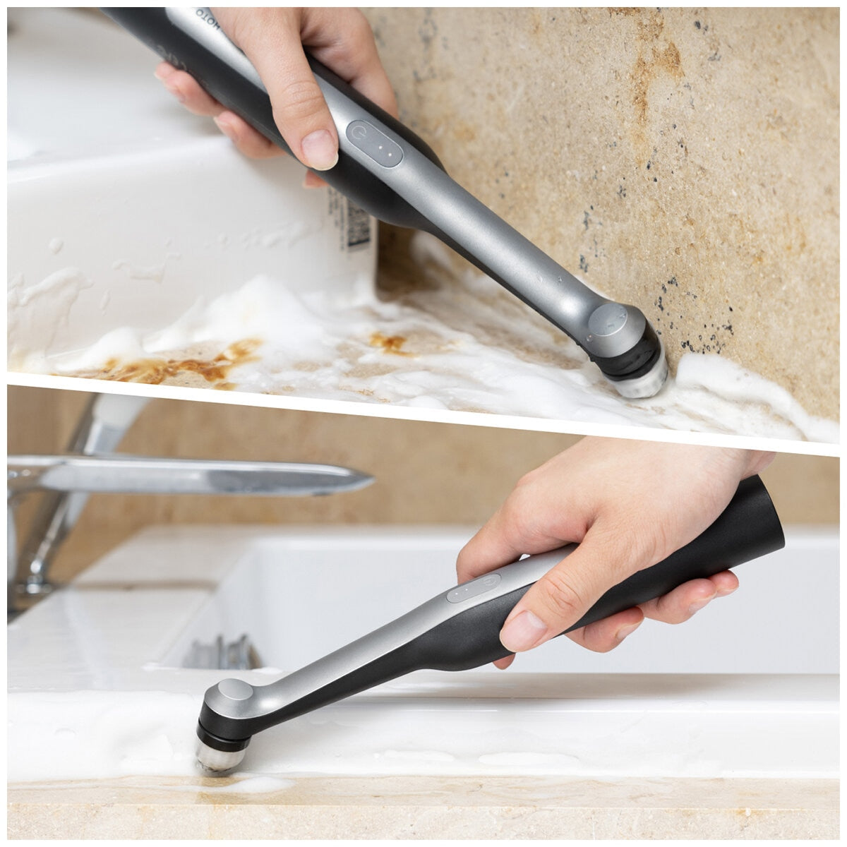 HOTO Wand Cordless Spin Scrubber QWQJA07, 210 Min Runtime, IPX7 Waterproof, 5 Scrub Heads