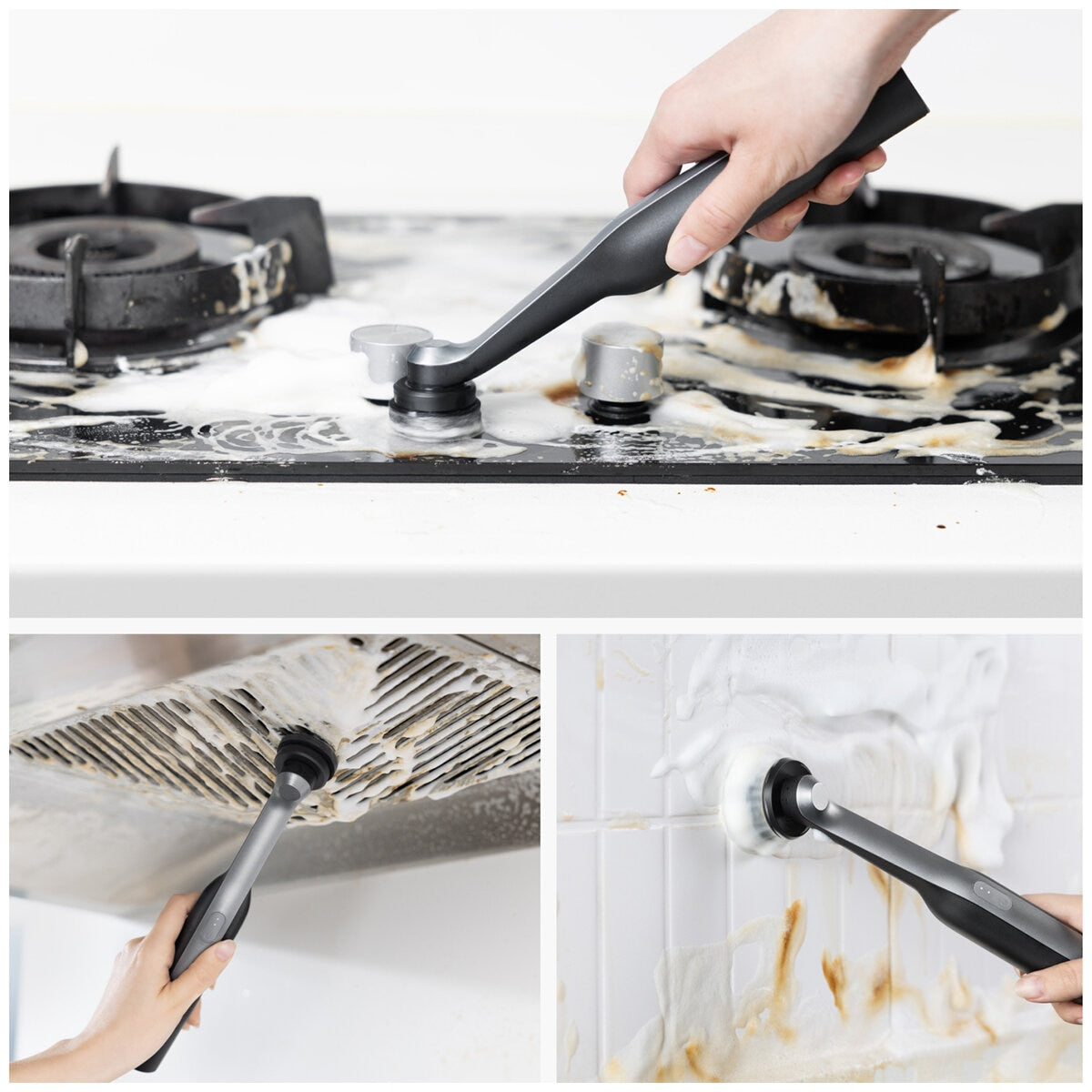 HOTO Wand Cordless Spin Scrubber QWQJA07, 210 Min Runtime, IPX7 Waterproof, 5 Scrub Heads - SuperSaverAU - view 5