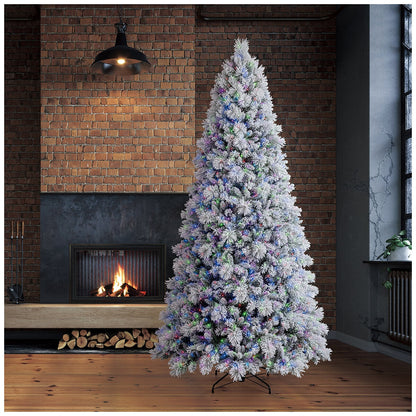 Pre-Lit Glitter Flocked Cashmere Christmas Tree 2.74M TG90M4I61D18, 1,780 LED Lights, EZ Connect