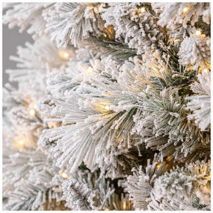 Pre-Lit Glitter Flocked Cashmere Christmas Tree 2.74M TG90M4I61D18, 1,780 LED Lights, EZ Connect