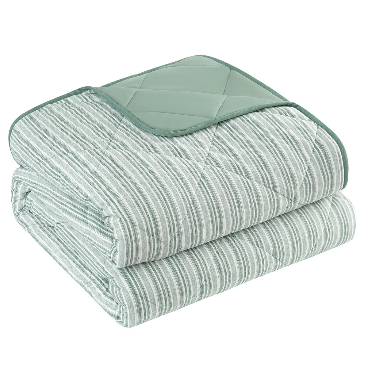 Pem America Cooling Blanket Queen Green - Soft Jersey, Cooling Nylon, Machine Washable