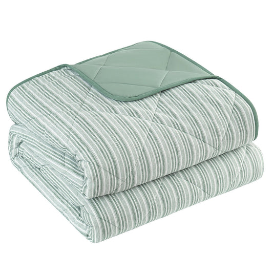 Pem America Cooling Blanket Queen Green - Soft Jersey, Cooling Nylon, Machine Washable