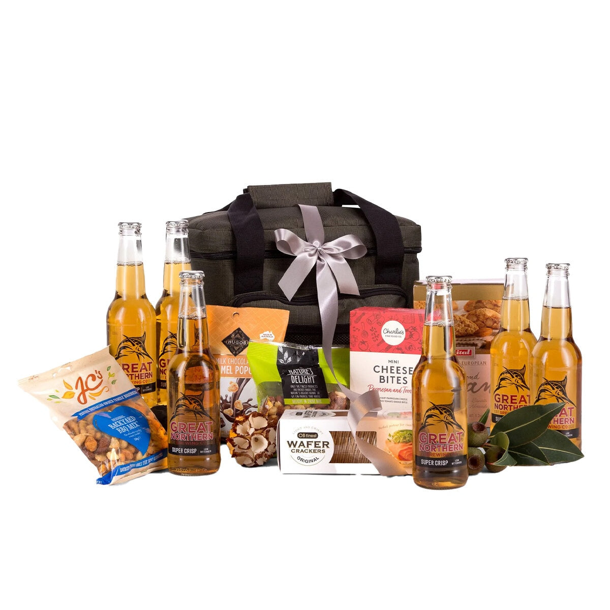 Interhampers Beer Gift Hamper BRO2025 - 6x Great Northern Beer, Snacks, Cooler Bag