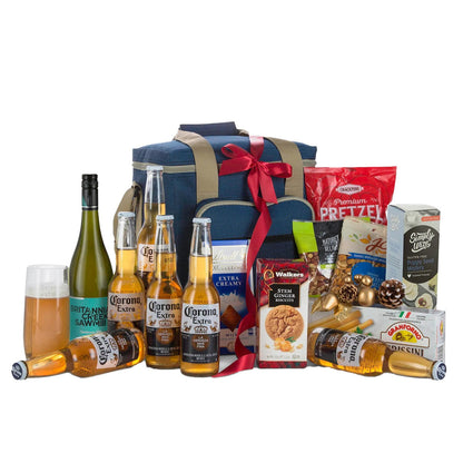 Interhampers Beer Gift Hamper BRO3025 - Cooler Bag, Corona, Wine, Snacks, 6.8kg
