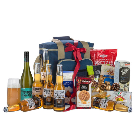 Interhampers Beer Gift Hamper BRO3025 - Cooler Bag, Corona, Wine, Snacks, 6.8kg