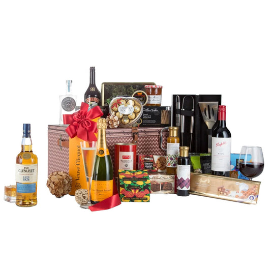 Interhampers Ultimate Hamper BRO5125 - Premium Beverages & Gourmet Treats in Designer Chest