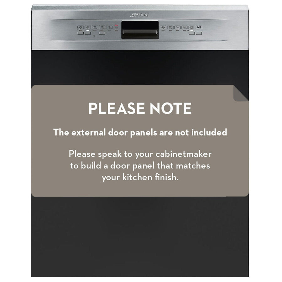 Smeg 60cm Semi Integrated Dishwasher - 14 Place Settings - Orbital Wash System - DWAI6214X2