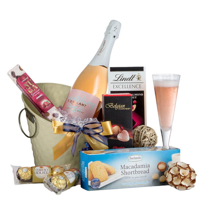 Interhampers Celebration Ice Bucket Gift Hamper BRO625 - Sparkling Wine, Chocolates, Shortbread