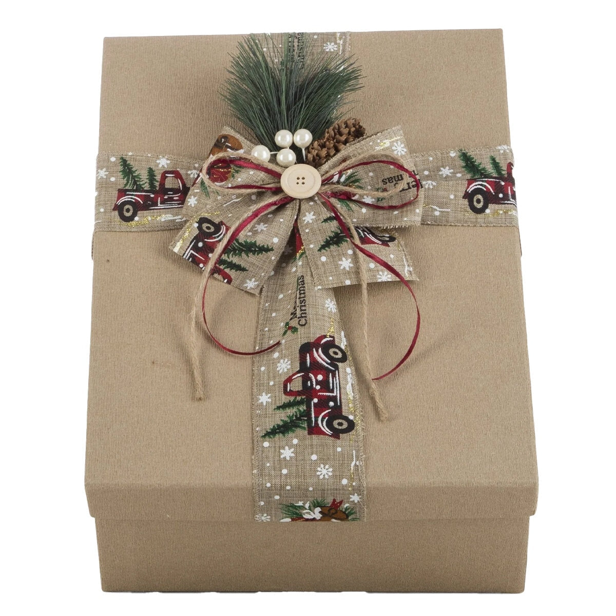 Interhampers Red Christmas Gift Box Hamper BRO1425 - Wine, Chocolates, Gourmet Snacks, 3.15kg