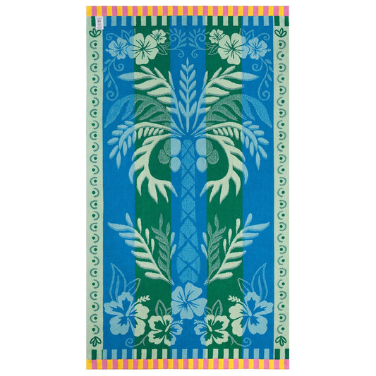 Welspun Oversized Floral Beach Towel 102x183cm 100% Cotton Reversible Jacquard