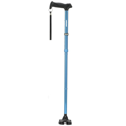 Rehand M-Quad Blue Walking Stick RH1611 - Adjustable, All-Terrain, Ergonomic Handle