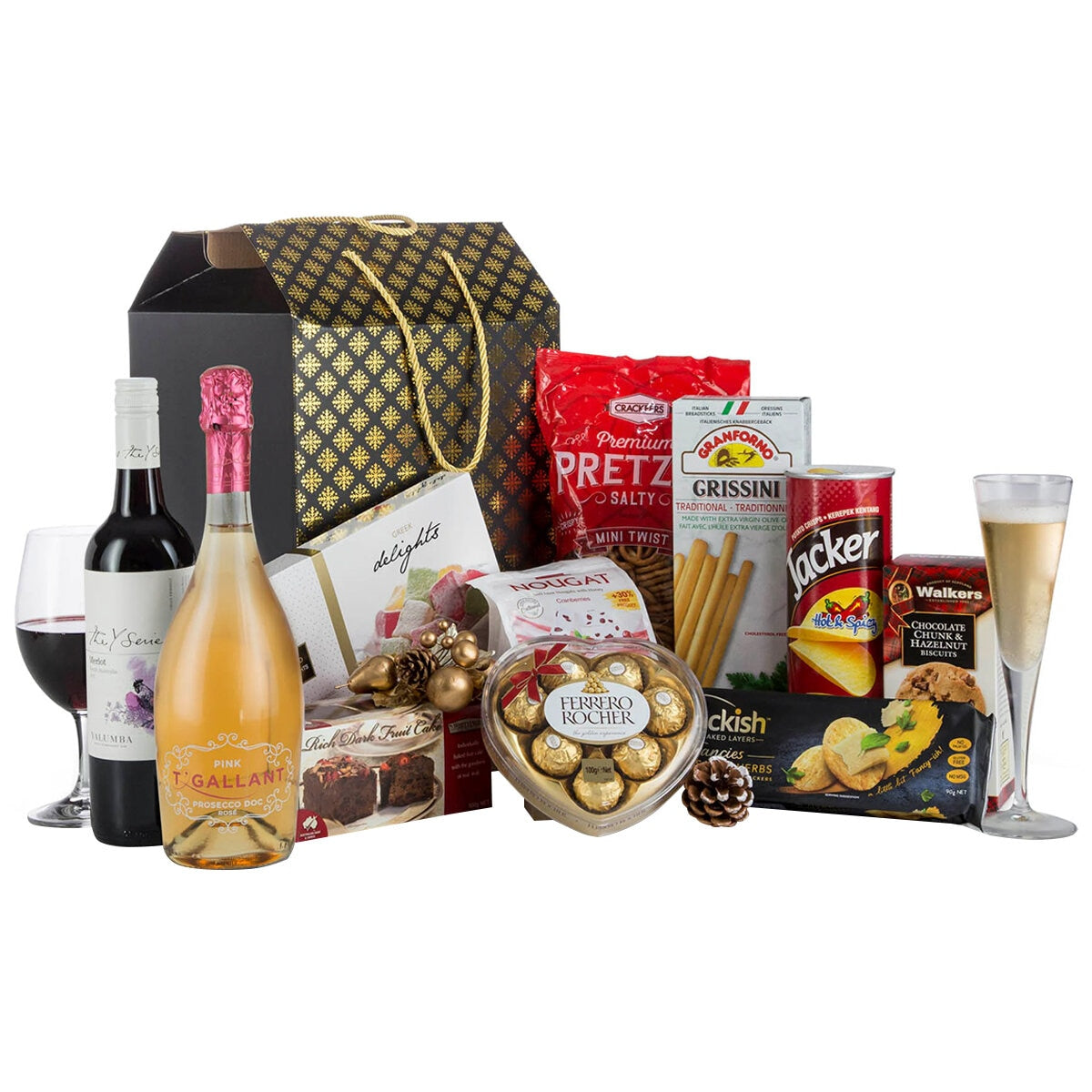 Interhampers Entertainer Gift Hamper BRO2325 - Premium Treats & Fine Wines, 5.8kg