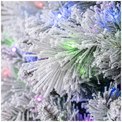 Pre-Lit Glitter Flocked Cashmere Christmas Tree 2.29m, 1,150 LED Lights, TG76M4I61D50
