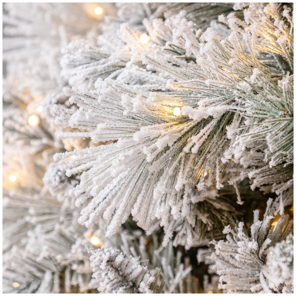 Pre-Lit Glitter Flocked Cashmere Christmas Tree 2.29m, 1,150 LED Lights, TG76M4I61D50