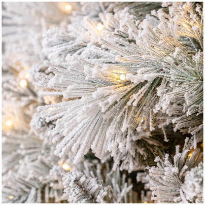 Pre-Lit Glitter Flocked Cashmere Christmas Tree 2.29m, 1,150 LED Lights, TG76M4I61D50