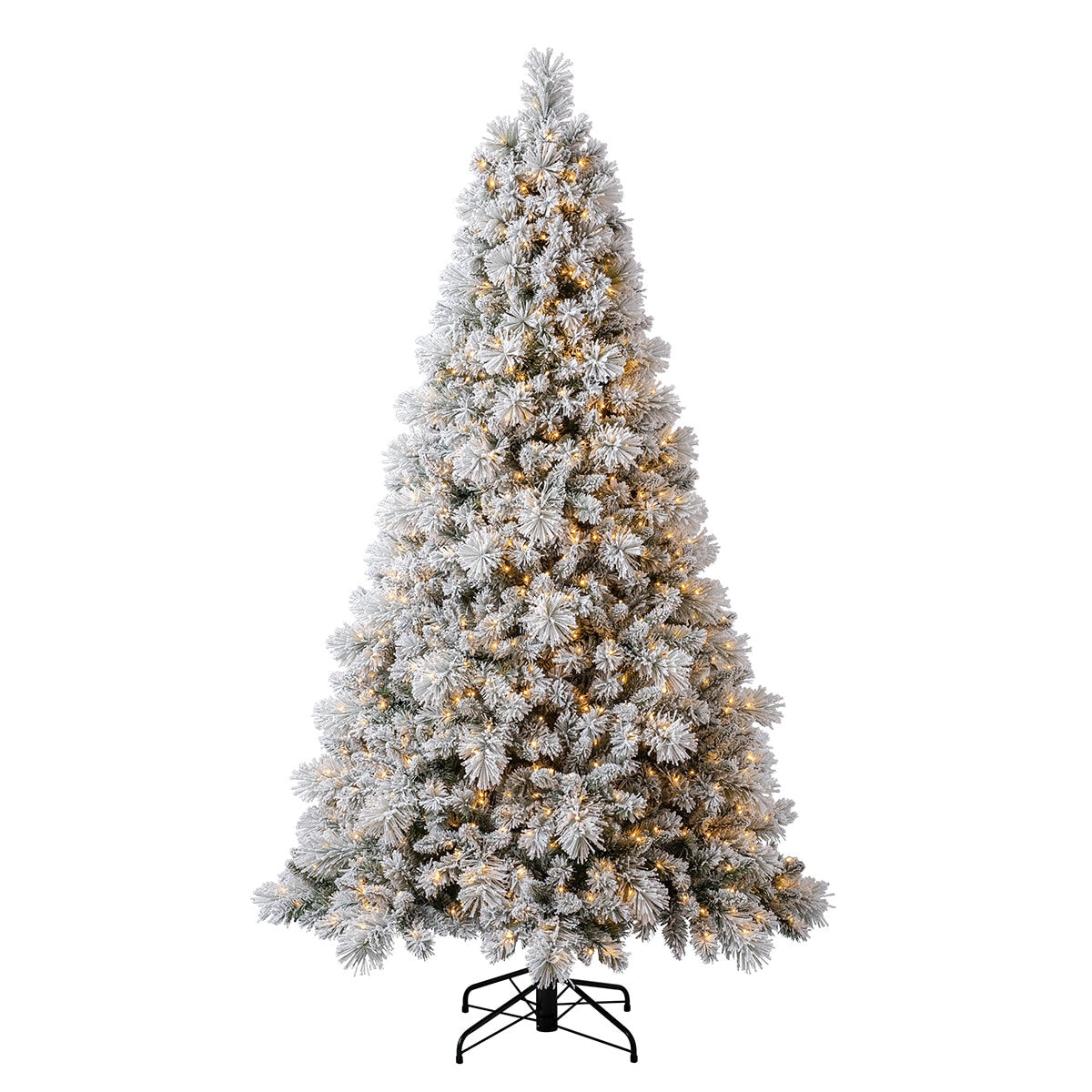 Pre-Lit Glitter Flocked Cashmere Christmas Tree 2.29m, 1,150 LED Lights, TG76M4I61D50
