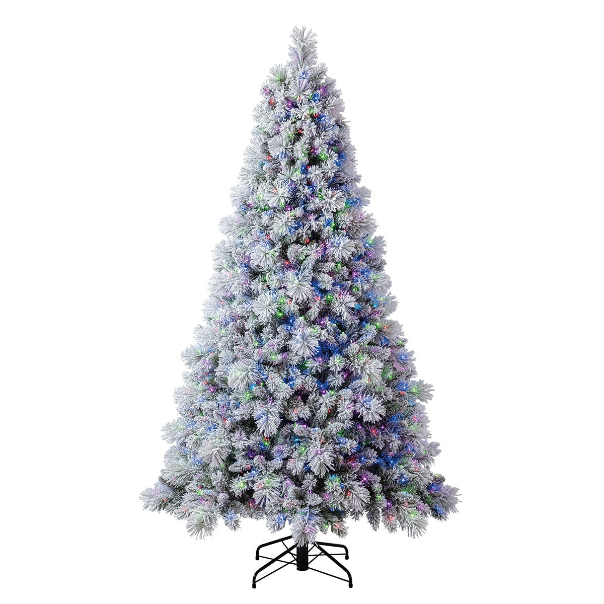 Pre-Lit Glitter Flocked Cashmere Christmas Tree 2.29m, 1,150 LED Lights, TG76M4I61D50