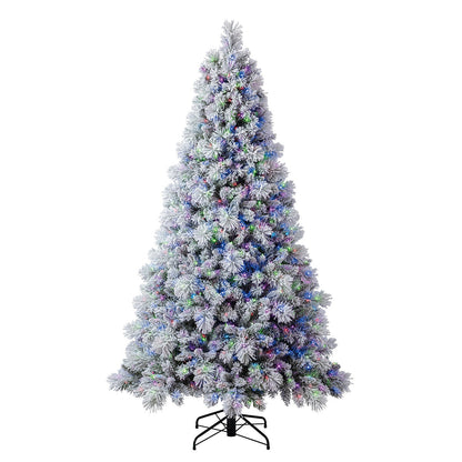 Pre-Lit Glitter Flocked Cashmere Christmas Tree 2.29m, 1,150 LED Lights, TG76M4I61D50