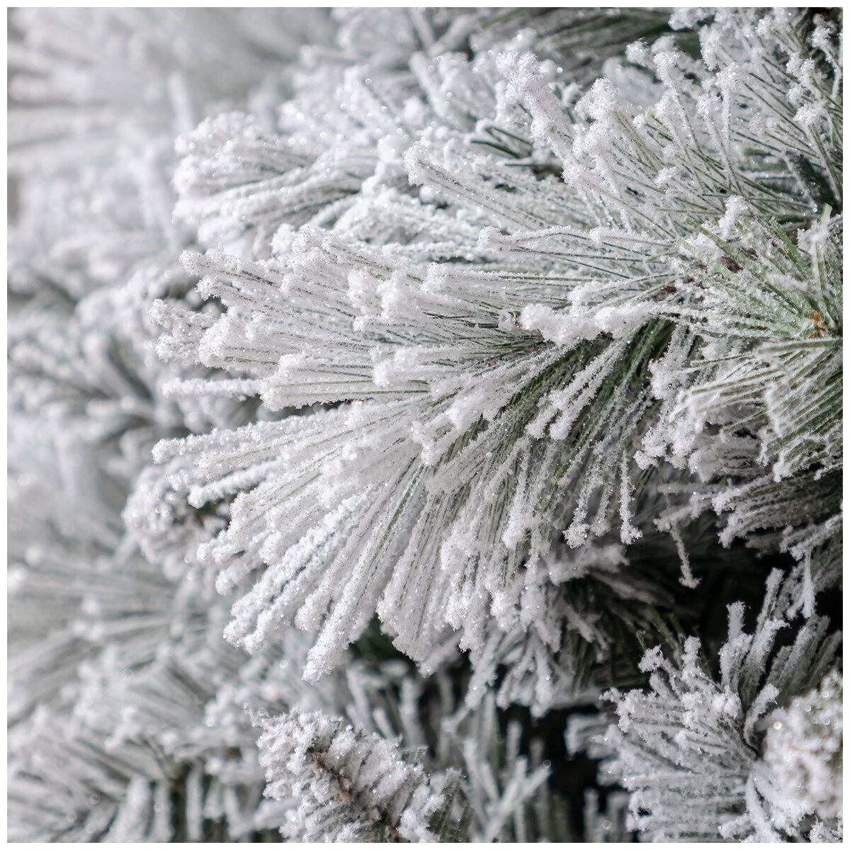 Pre-Lit Glitter Flocked Cashmere Christmas Tree 2.29m, 1,150 LED Lights, TG76M4I61D50