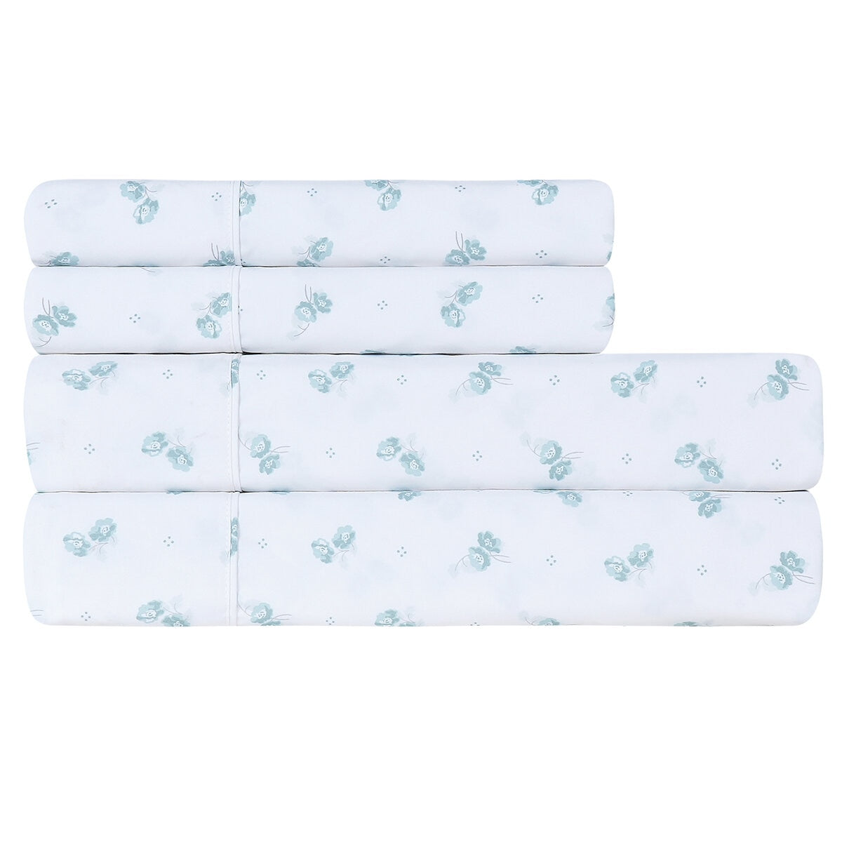 South Point Microfiber King Single Sheet Set - Calliope Floral, GRS Certified, 4 Piece