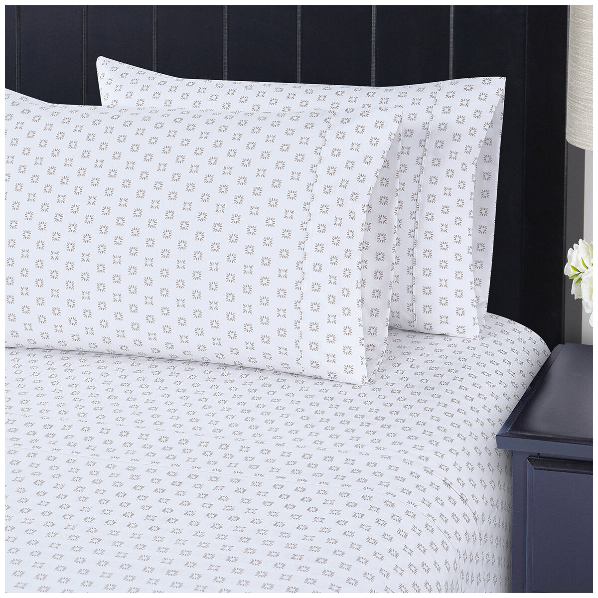 South Point Microfiber King Single Sheet Set - Toshi Geo, GRS Certified, Soft & Durable