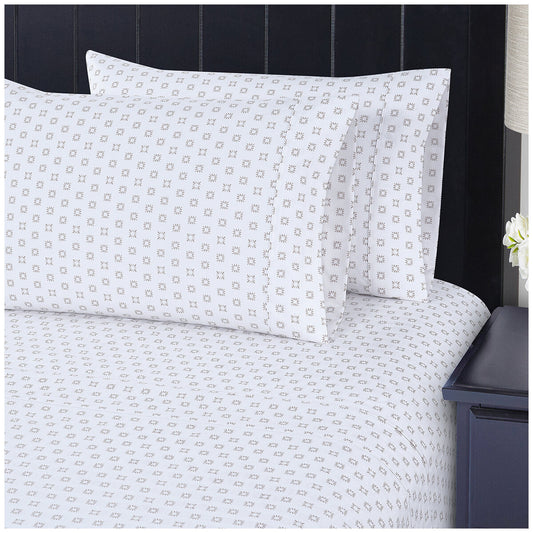 South Point Microfiber King Single Sheet Set - Toshi Geo, GRS Certified, Soft & Durable