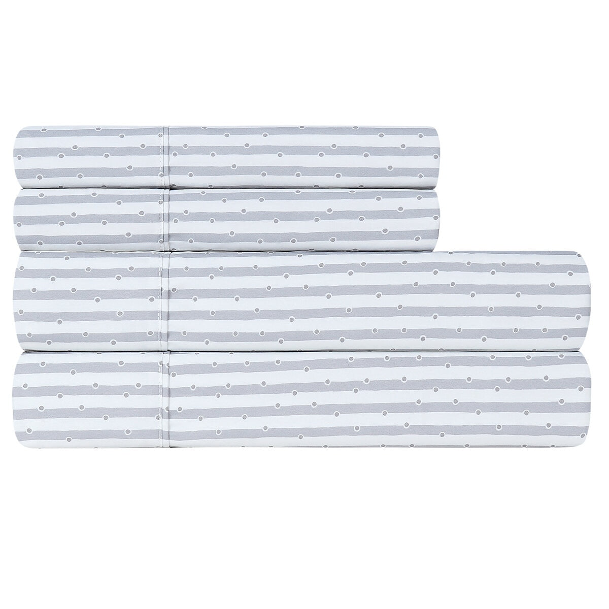 South Point Home Fashions King Single Microfiber Sheet Set - Wavy Stripe Dot, GRS Certified