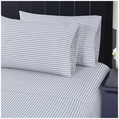 South Point Home Fashions King Single Microfiber Sheet Set - Wavy Stripe Dot, GRS Certified