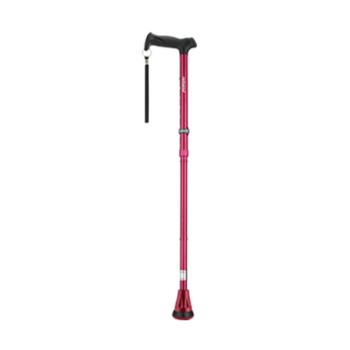 Rehand Walking Stick Red RH100754 - Adjustable, Foldable, Shock Absorbing Cane