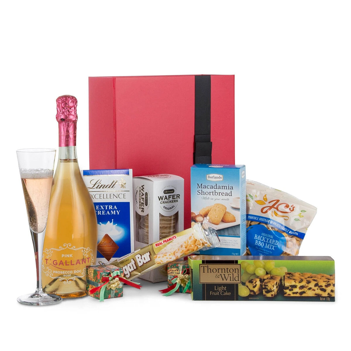 Interhampers Sparkling Occasion Gift Box BRO325 - T'Gallant Moscato, Treats & Elegant Design